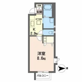 フラッツ八幡【1階】の間取り