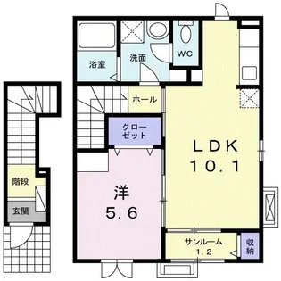 ジーンス舞崎【2階】の間取り