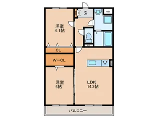 プランド-ルR-I【1階】の間取り