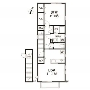 オークハウス上野毛【2階】の間取り