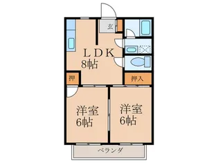 プレジール水神A棟【2階】の間取り