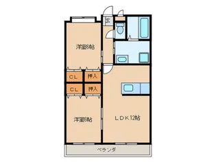 キャッスルコートB【3階】の間取り