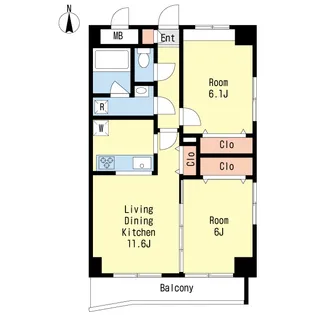 エスポワール六町【5階】の間取り