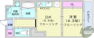 LaDouceur片平【8階】の間取り