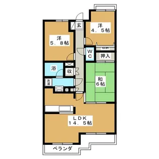 ガーデンハウス綱島B棟【1階】の間取り