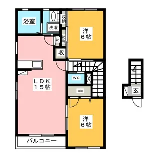 アムール2 D棟【2階】の間取り
