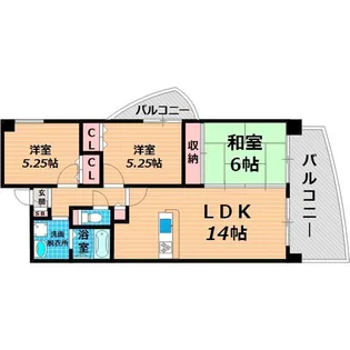 グリーンサイド鶴見【2階】の間取り