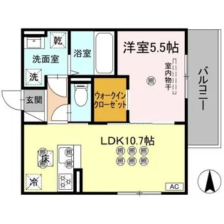 ベルナシェンテ南松山【1階】の間取り