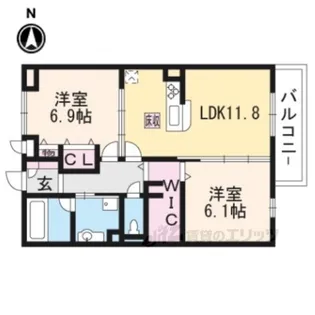 リーゾ北山【2階】の間取り