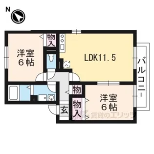 アルカディアB棟【1階】の間取り