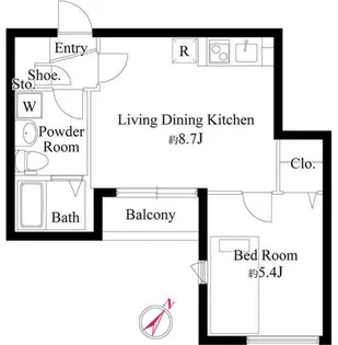 オークプレイス三軒茶屋【2階】の間取り