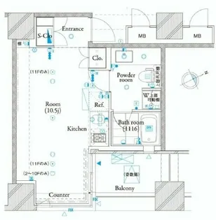 ザ・タワー芝浦【7階】の間取り
