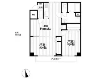 グレイスマンション【4階】の間取り