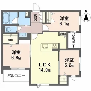 Crestieq大岩本町【3階】の間取り