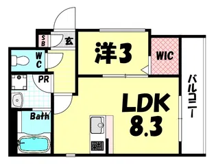 エハコ日暮通【2階】の間取り