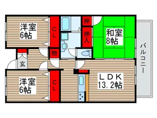 サンクレ-ル【4階】の間取り
