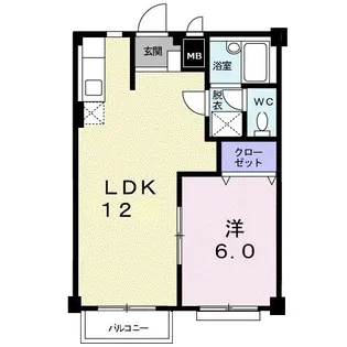 コーポモンシェル【2階】の間取り