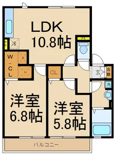 スカイピーク【2階】の間取り