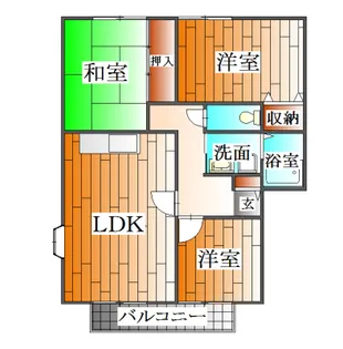 サンビレッジ三田 E棟【2階】の間取り