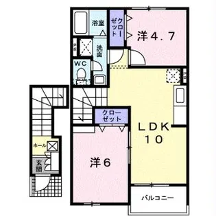 マザーアース・悠【2階】の間取り
