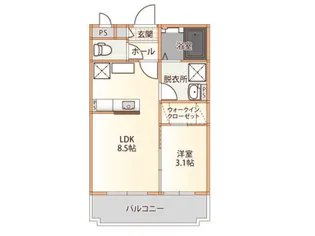 ル・ホプシィ・ジャルダン【1階】の間取り