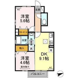 ウカビス【1階】の間取り
