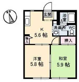 パティオ 2棟【1階】の間取り