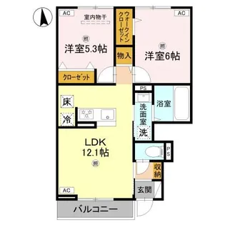 グランヴェール西の京【1階】の間取り