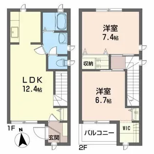 ドミール開成Bの間取り
