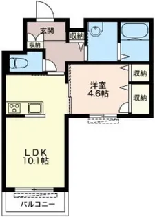 アリスティオ ナガネ【1階】の間取り