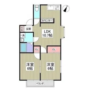 リブレス桐生堤町A 201 角部屋【2階】の間取り