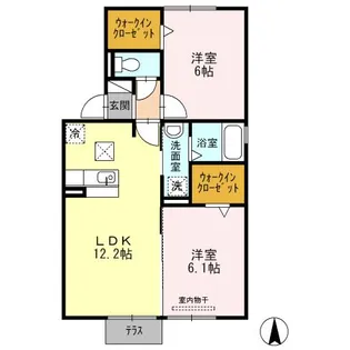 ビューラー ヨシ B【1階】の間取り