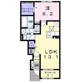 ミルレ クラージュ II【1階】の間取り