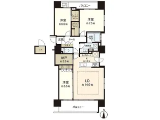 パークホームズ札幌大通東【2階】の間取り