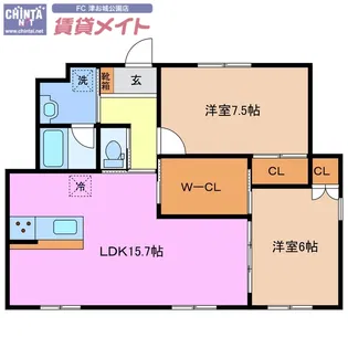 ハイコーポオータニ B【1階】の間取り