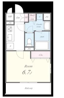 グランディール調布【1階】の間取り