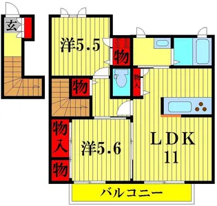 グランツhanba 2【2階】の間取り