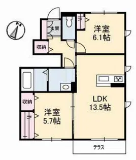 アムルーズ B棟【1階】の間取り