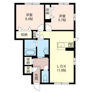 フロントマーレB【1階】の間取り