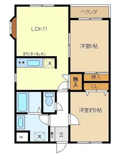 サンモールウエクサA【2階】の間取り