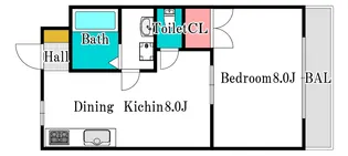 ピュアハイツ北方【3階】の間取り