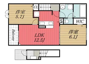 千葉県富里市七栄【アパート】の間取り