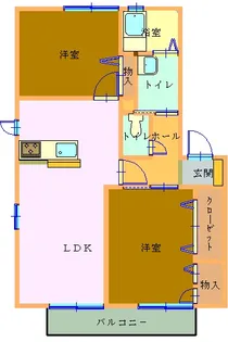 グランディパール B【1階】の間取り