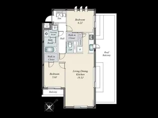 2LDKの間取り画像