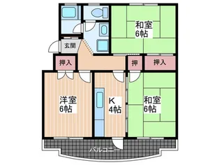 新田マンション【1階】の間取り
