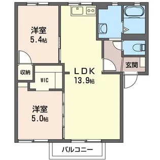 コーポ鈴一番館【1階】の間取り