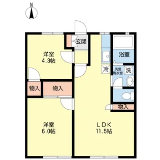 サニーハイツジョイ【2階】の間取り