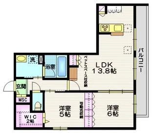 桜メルセゾン【2階】の間取り