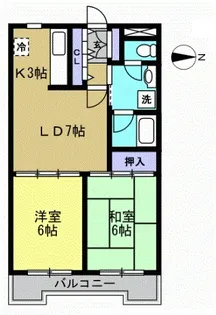 チェリーハイムIII【2階】の間取り