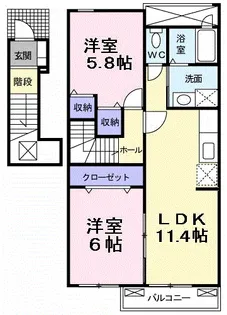 ビッグ シャトーA【2階】の間取り